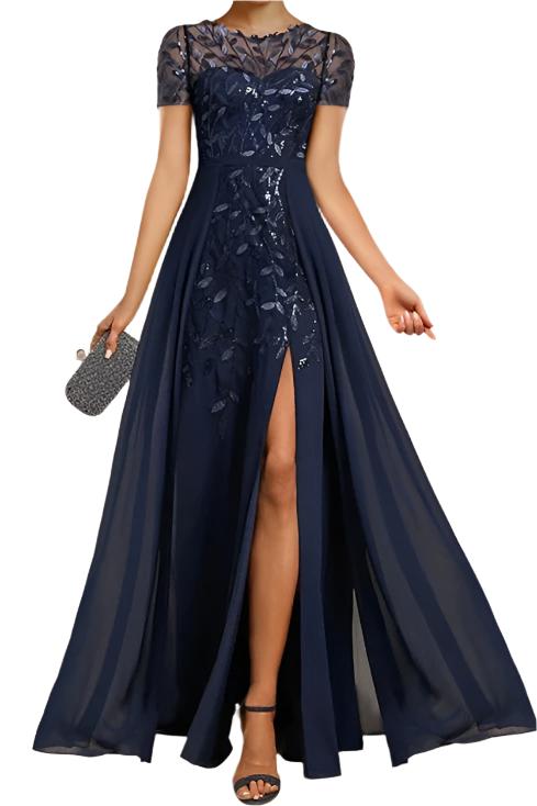 Chiffon A-Line Scoop Neck Mother of The Bride Dresses with Split Chiffon A-Line Scoop Neck Mother of The Bride Dresses with Split