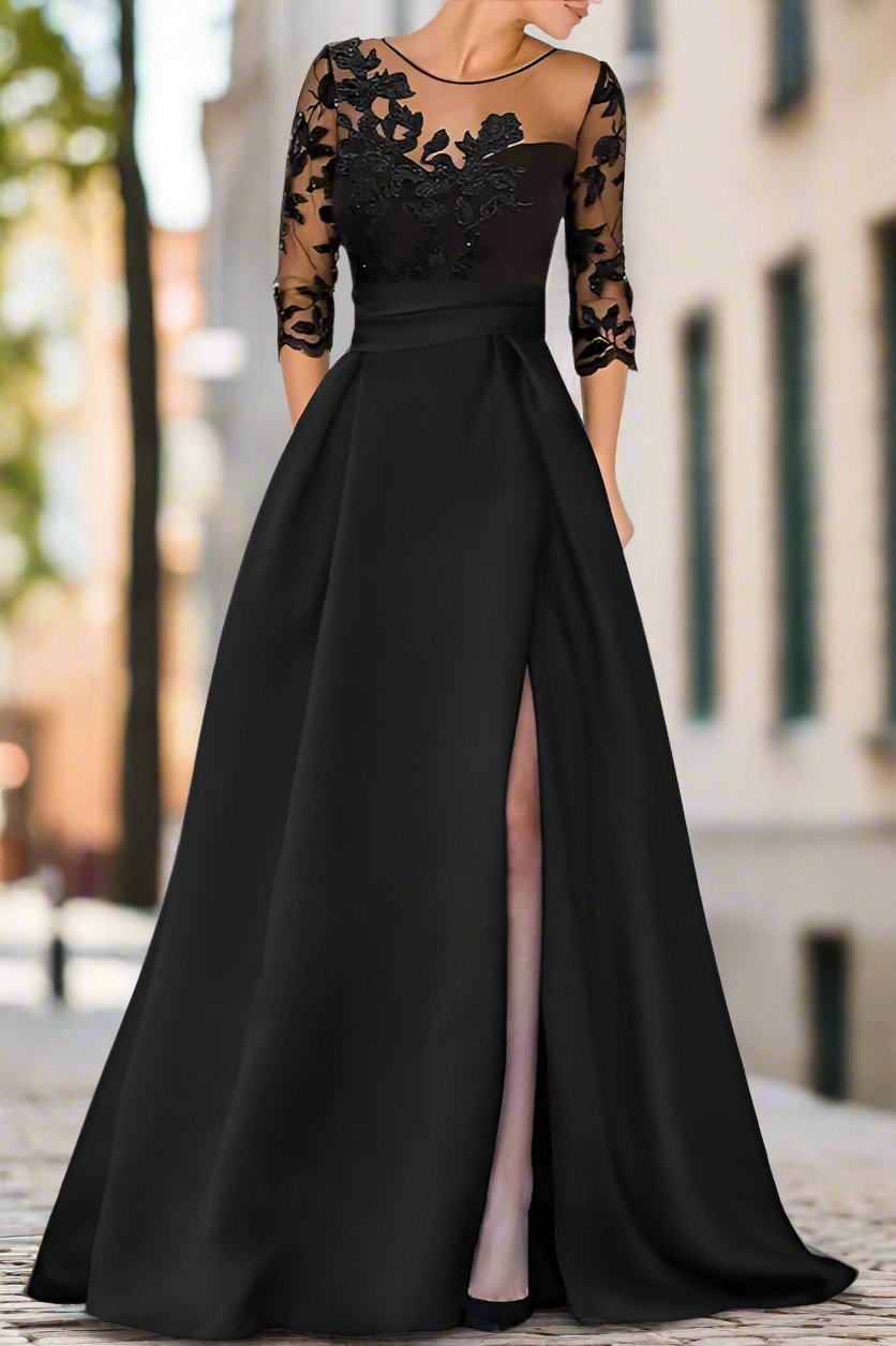 Elegant A-Line Floor Length Appliques Evening Gown Elegant A-Line Floor Length Appliques Evening Gown