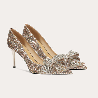 Elegant High Heels with Diamonds Wedding Shoes