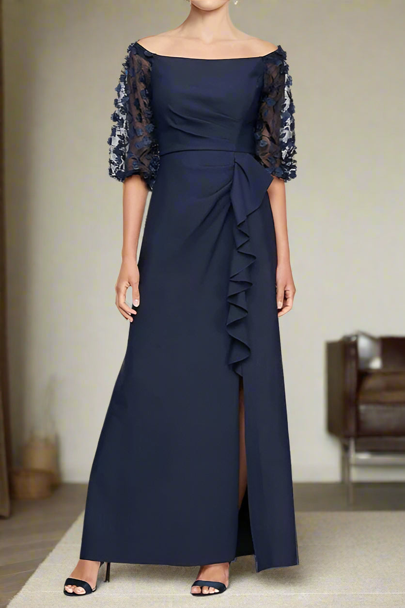 Elegant Off The Shoulder Floor Length Half Sleeve Mother of the Bride Dress Elegant Off The Shoulder Floor Length Half Sleeve Mother of the Bride Dress