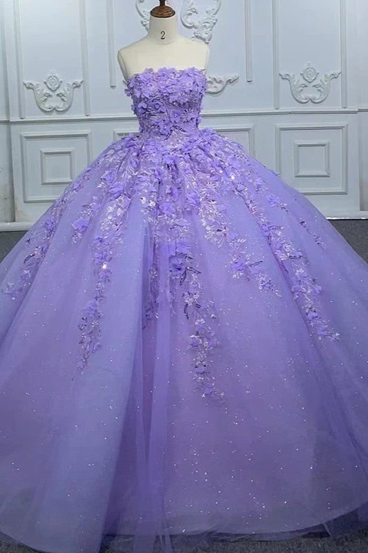 Elegant Party Princess Dress Pearls Strapless Evening Gown Appliques B Elegant Party Princess Dress Pearls Strapless Evening Gown Appliques B