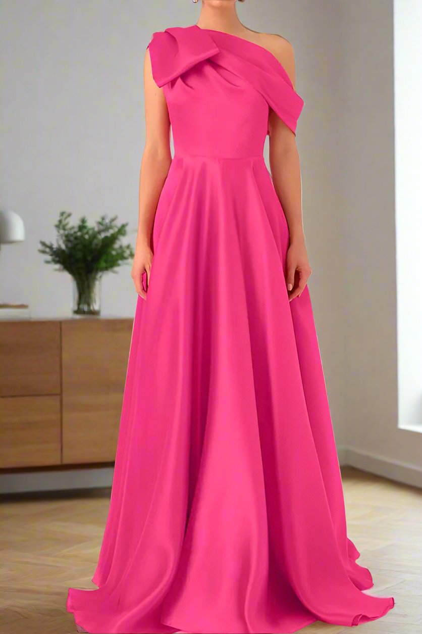 Floor Length Fuchsia One Shoulder Sleeveless Mother of The Bride Dresses Floor Length Fuchsia One Shoulder Sleeveless Mother of The Bride Dresses