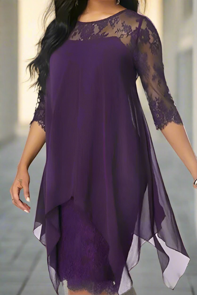 Half Sleeves Sheer Neck Knee Length Mother of The Bride Dresses Half Sleeves Sheer Neck Knee Length Mother of The Bride Dresses