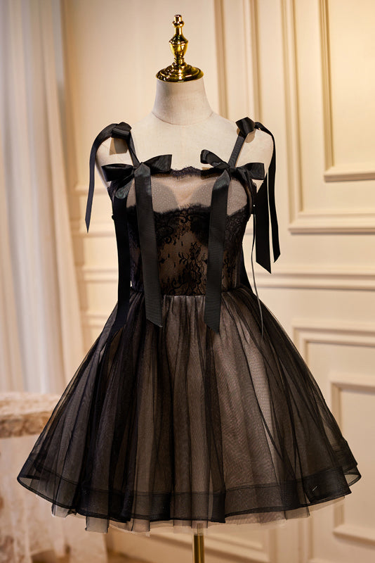Cute Black Sleeveless A Line Tulle Short Homecoming Dresses Cute Black Sleeveless A Line Tulle Short Homecoming Dresses