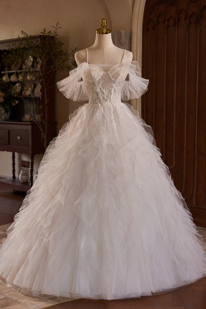 New Arrival Spaghetti Straps Off-the-shoulder Bridal Gown New Arrival Spaghetti Straps Off-the-shoulder Bridal Gown