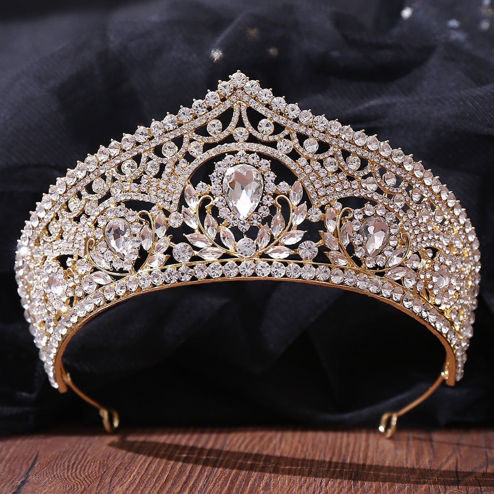 OMB1007 - Crystal Quinceanera Birthday Crown Tiara Wedding Dress Accessories Bridal Crown
