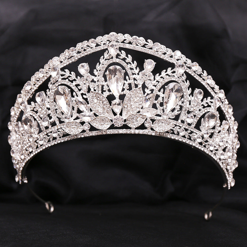 OMB1004 - Baroque Alloy Electroplated Crystal Crown Tiara Beauty Pageant Bride Wedding Headband Hair Accessories