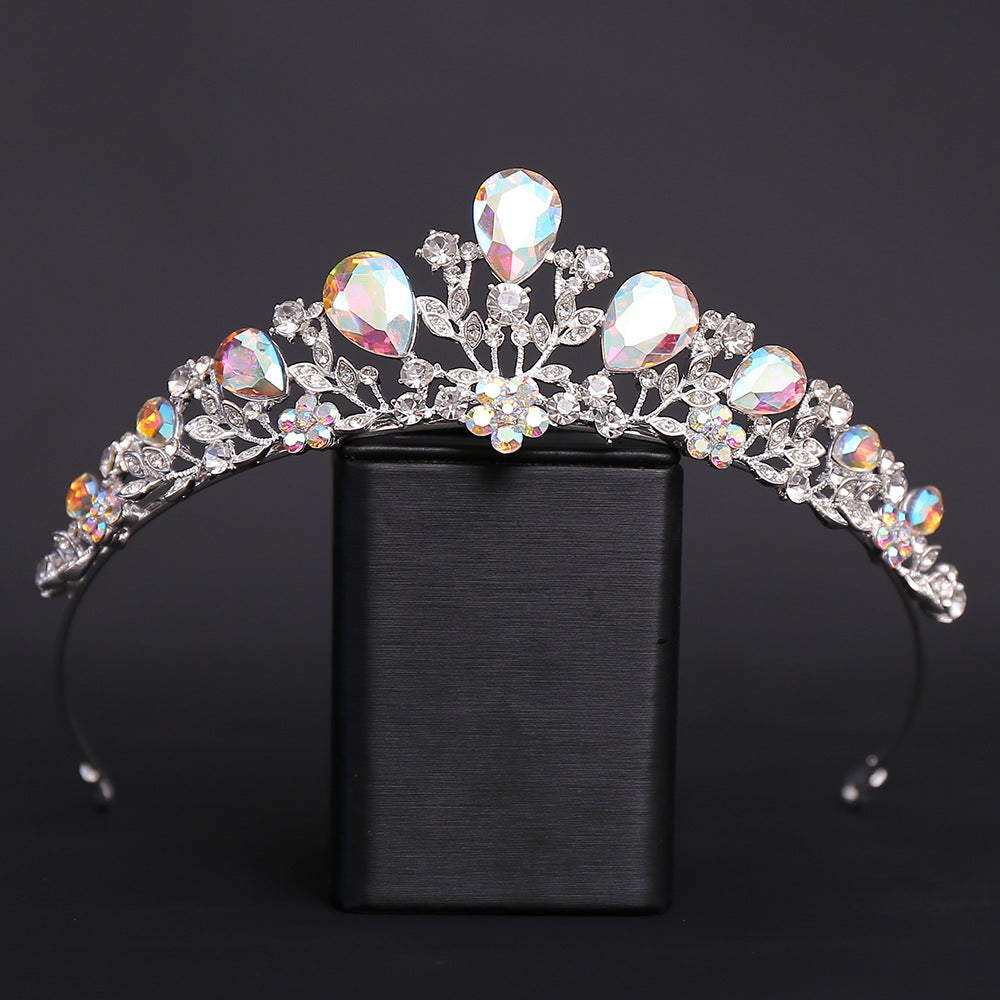 OMB1001 - High-end Baroque Birthday Princess Banquet Bride Wedding Dress Crystal Small Crown Alloy Rhinestone Crown