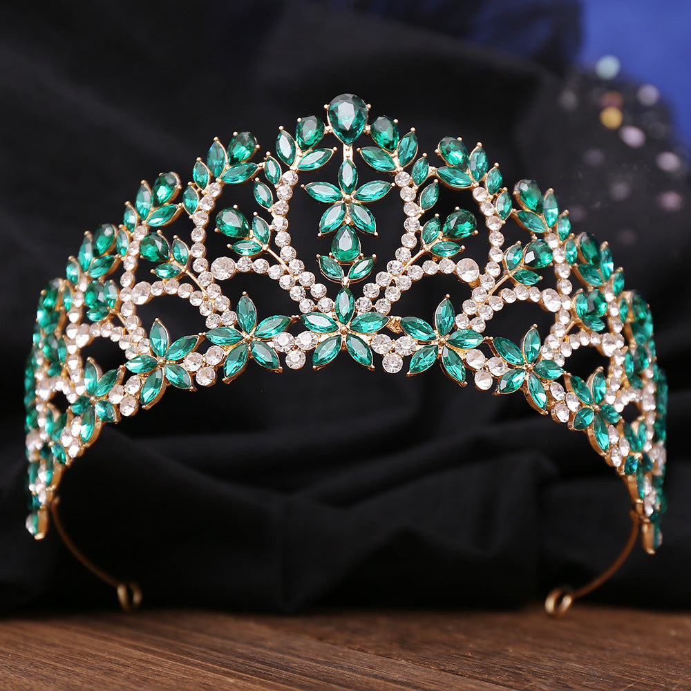 OMB1005 - Luxurious Princess Birthday Rhinestone Headband Alloy Crown Crystal Crown Bridal Crown Headdress Hair Wedding Dress Hair Accessories