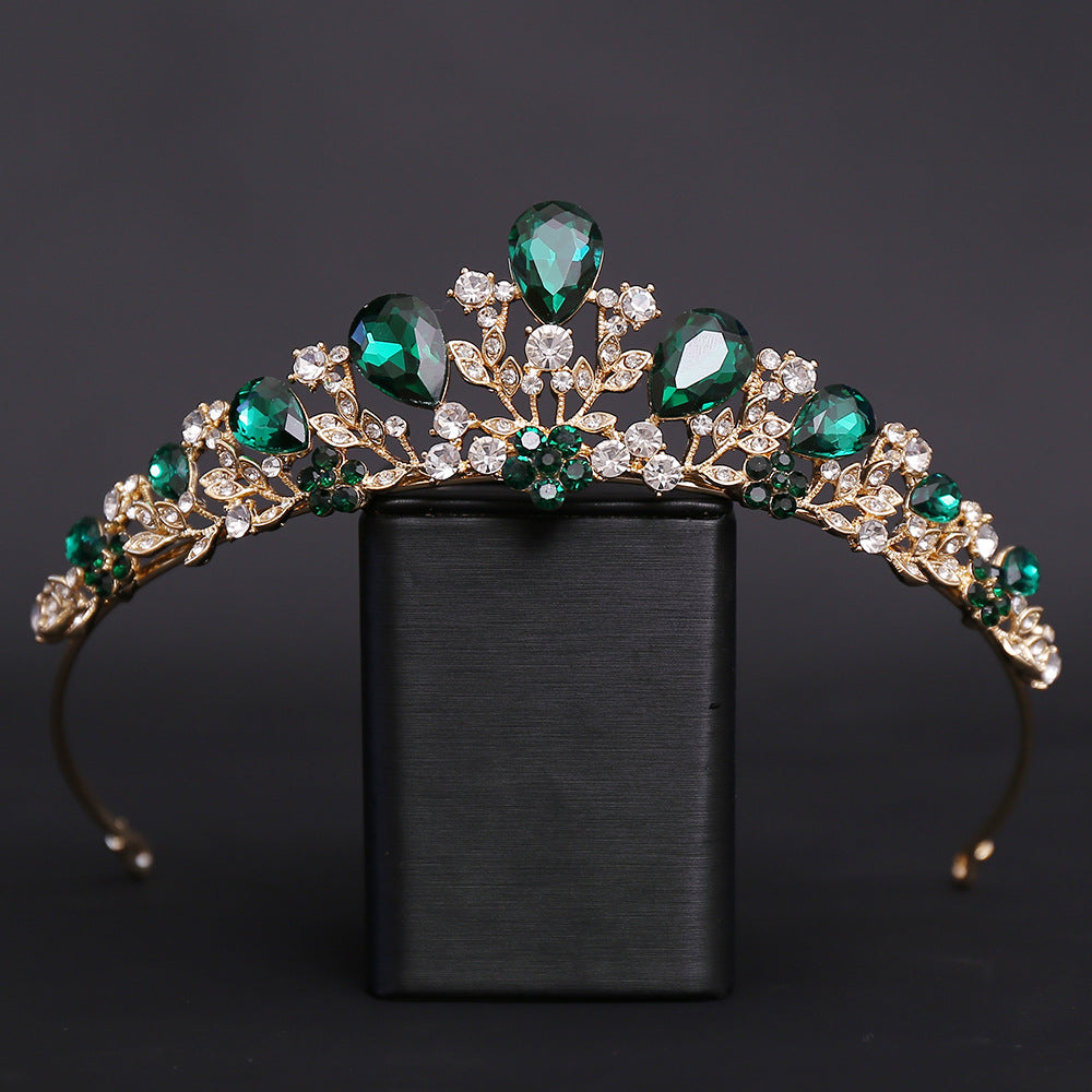 OMB1001 - High-end Baroque Birthday Princess Banquet Bride Wedding Dress Crystal Small Crown Alloy Rhinestone Crown