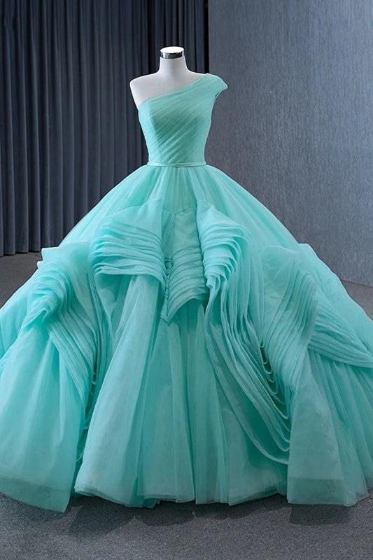 One-Shoulder Sleeveless Ball Gown Court Train Ruched Quinceanera Dress Evening Dress One-Shoulder Sleeveless Ball Gown Court Train Ruched Quinceanera Dress Evening Dress