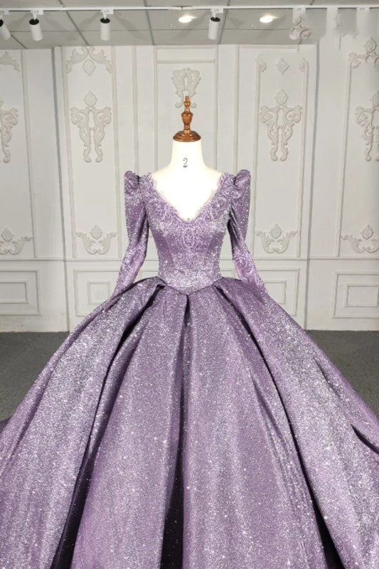 Romantic V-neck Quinceanera Dresses Ball Gown Long Sleeves Beading 16 Birthday Gown Romantic V-neck Quinceanera Dresses Ball Gown Long Sleeves Beading 16 Birthday Gown