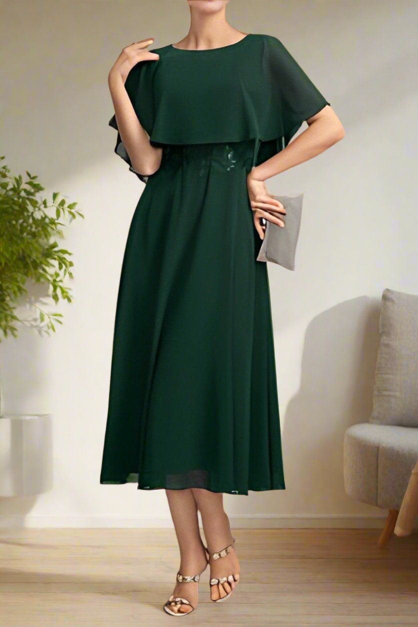 Round Neck A-Line Dark Green Short Sleeves Mother of The Bride Dresses Round Neck A-Line Dark Green Short Sleeves Mother of The Bride Dresses