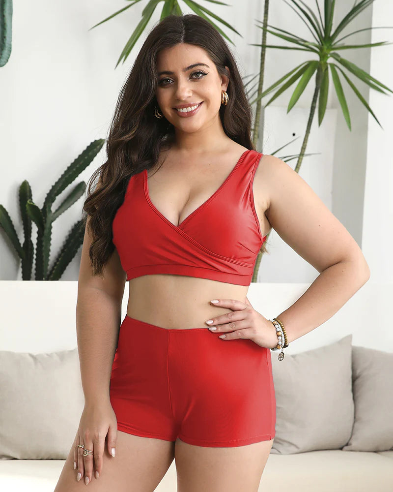 OmbreSwim - Built-In Bra Swim Romper Three Piece Set