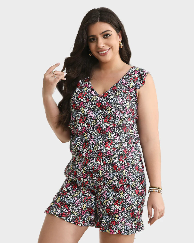 OmbreSwim - Built-In Bra Swim Romper Three Piece Set