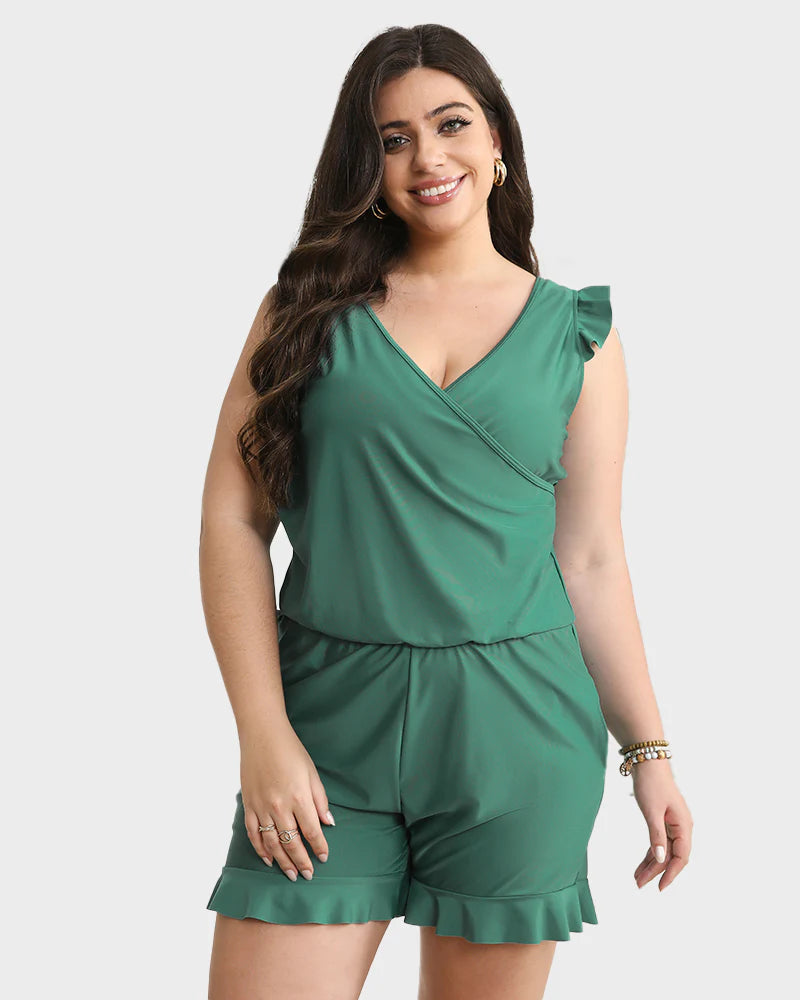 OmbreSwim - Built-In Bra Swim Romper Three Piece Set