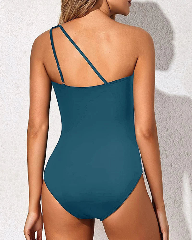 OmbreSwim - One Shoulder One Piece Swimsuit for Women Tummy Control Bathing Suits