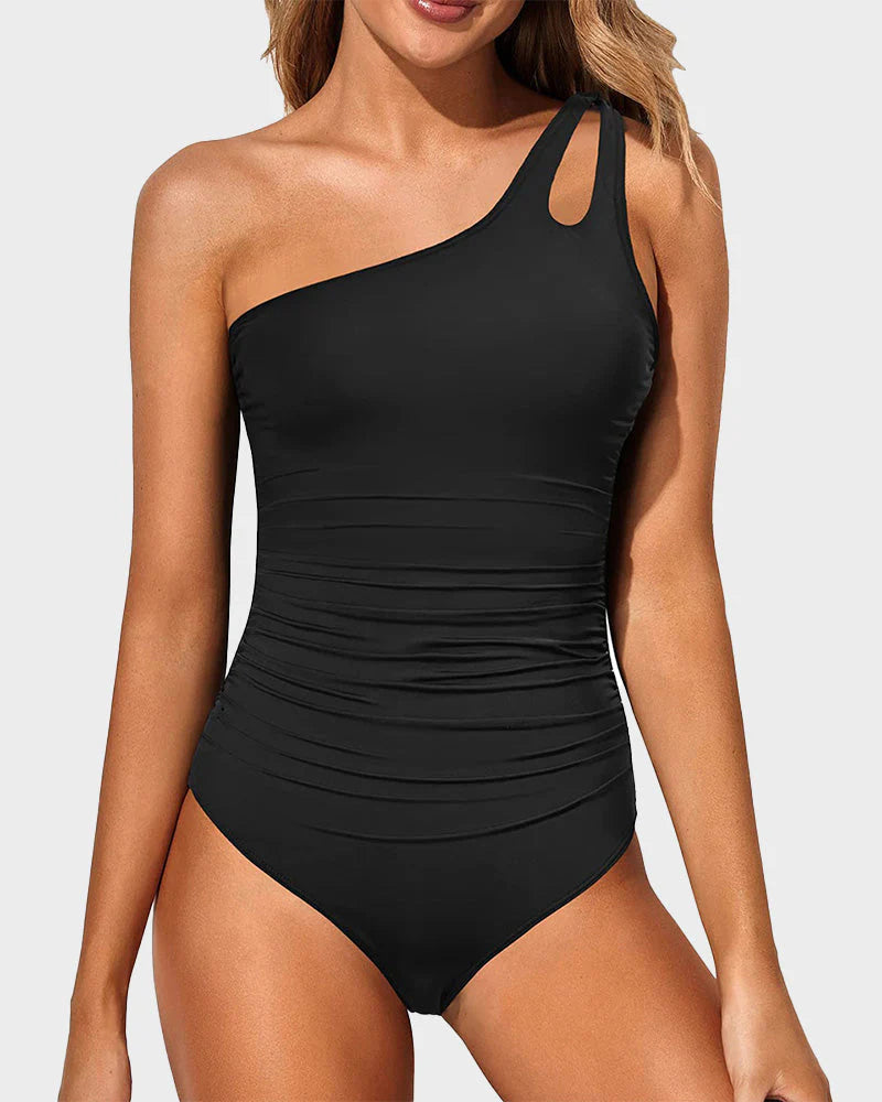 OmbreSwim - One Shoulder One Piece Swimsuit for Women Tummy Control Bathing Suits