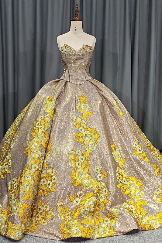 Stunning Prom Dresses Embroidery Strapless Quinceanera Dresses Ball Gown Stunning Prom Dresses Embroidery Strapless Quinceanera Dresses Ball Gown