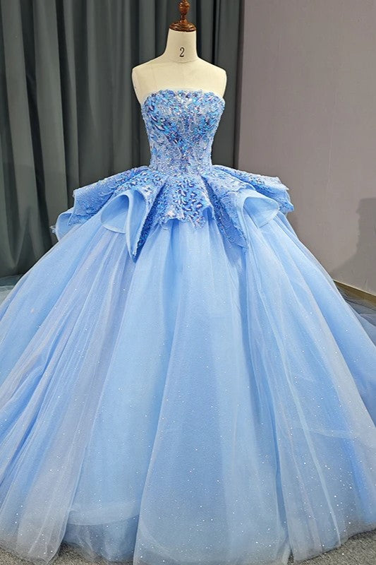 Stylish Strapless Lace Up Quinceanera Dresses Sequins Ball Gown Stylish Strapless Lace Up Quinceanera Dresses Sequins Ball Gown