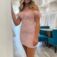 Cute Pink Off The Shoulder Sequins Homecoming Dresses with Feather