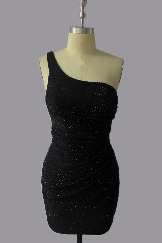 One Shoulder Sheath Beading Short Homecoming Dress One Shoulder Sheath Beading Short Homecoming Dress