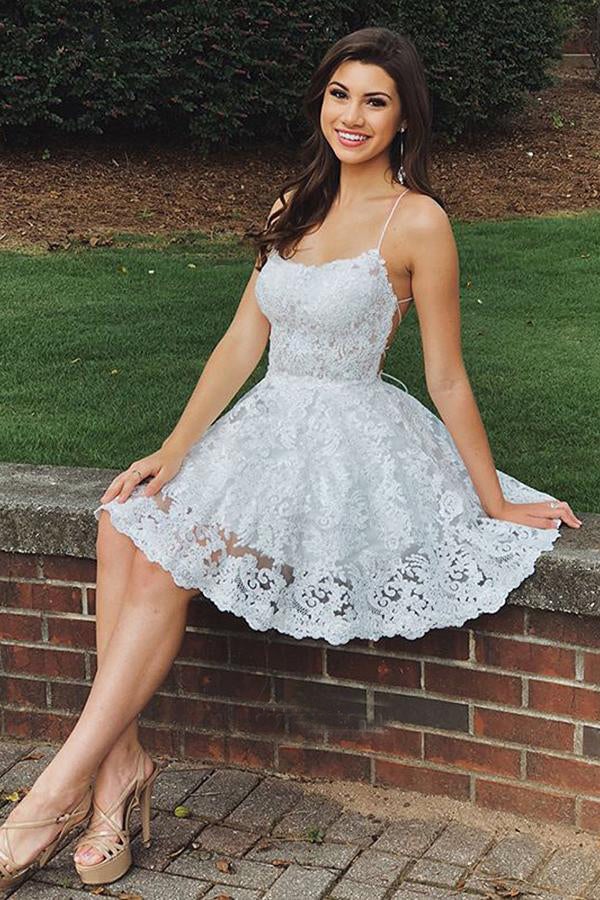 Ombreprom Homecoming Dress Delicate Lace Backless Spaghetti Straps Dress Ombreprom Homecoming Dress Delicate Lace Backless Spaghetti Straps Dress