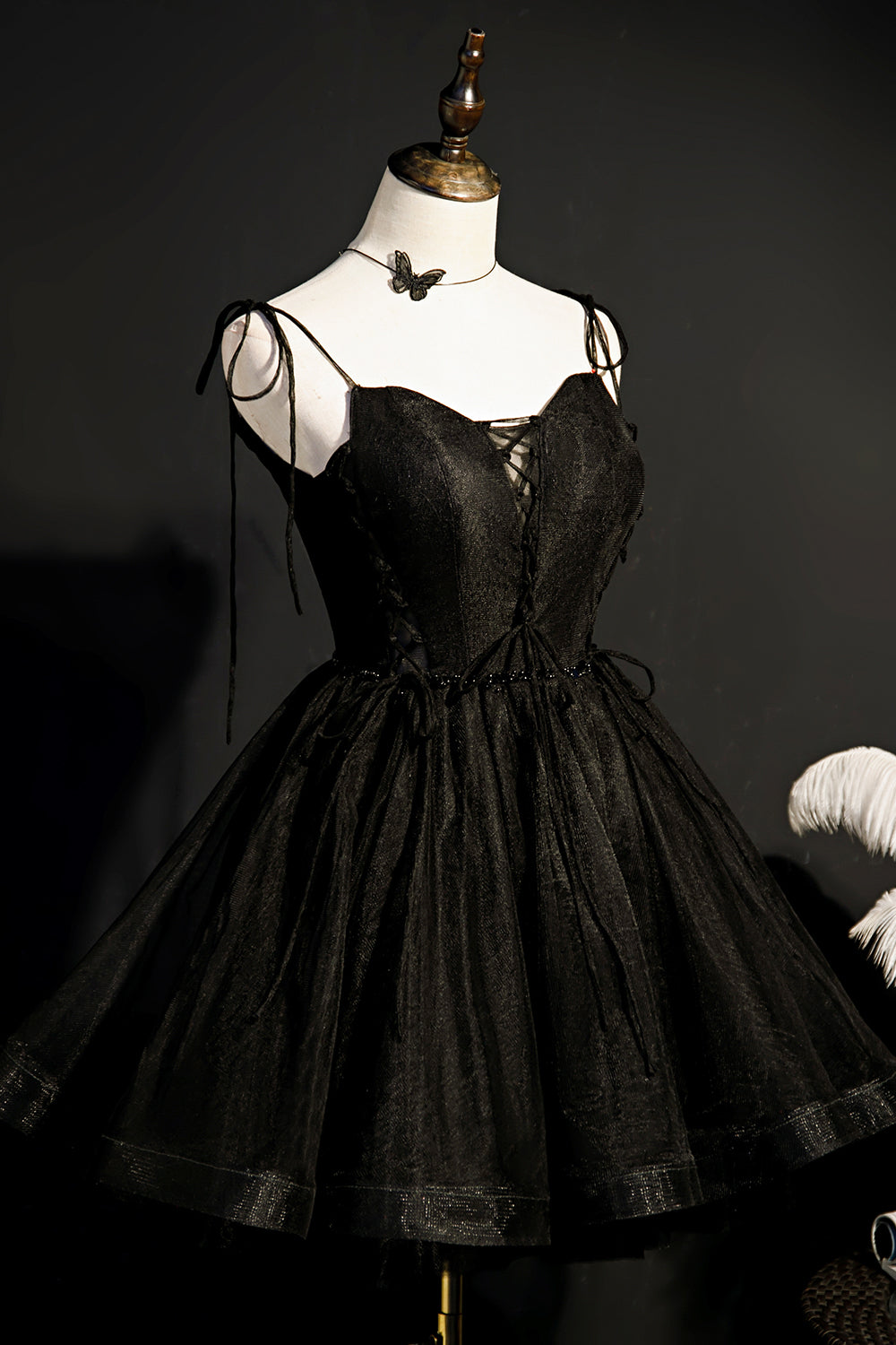 Ombreprom Homecoming Dress Elegant Black Spaghetti Straps Tulle Short Prom Dress Ombreprom Homecoming Dress Elegant Black Spaghetti Straps Tulle Short Prom Dress