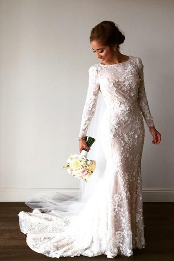 Wedding Dress Mermaid Lace Long Sleeve 2024