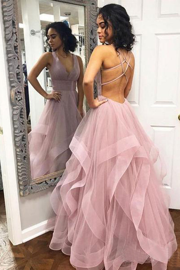 Chic Spaghetti Straps V Neck Backless Floor Length Simple Princess Dresses Prom Dresses Chic Spaghetti Straps V Neck Backless Floor Length Simple Princess Dresses Prom Dresses