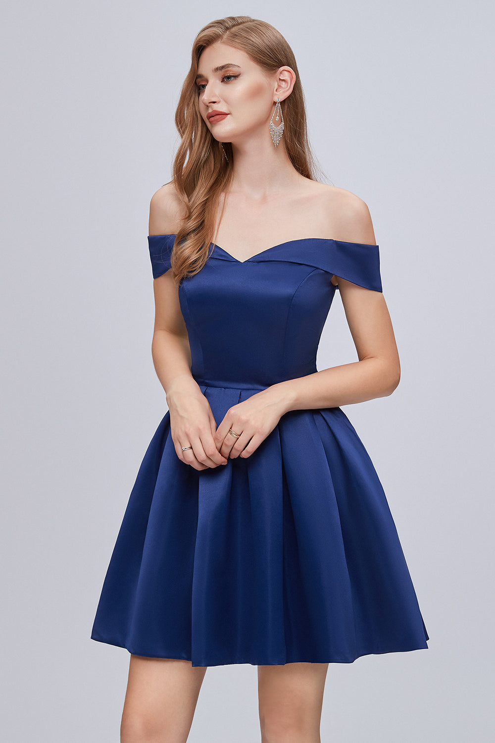 Ombreprom Homecoming Dress Cute Blue Off The Shoulder Lace Up Satin Short Party Dress Ombreprom Homecoming Dress Cute Blue Off The Shoulder Lace Up Satin Short Party Dress