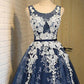 Light Blue Tulle Lace Applique Short Homecoming Dresses with Straps