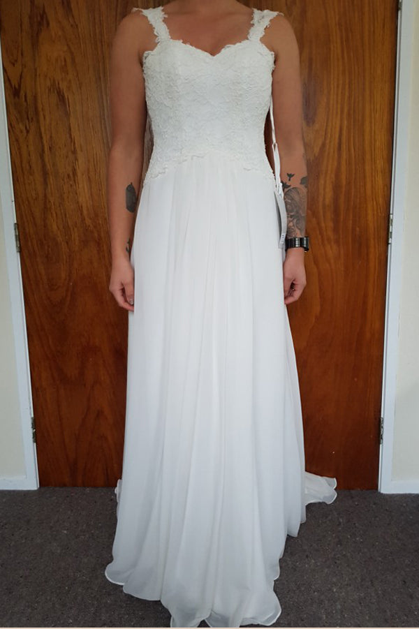 Ombreprom Wedding Dress A Line Sweep Train Sweetheart Backless Appliques Bridal Gown Ombreprom Wedding Dress A Line Sweep Train Sweetheart Backless Appliques Bridal Gown