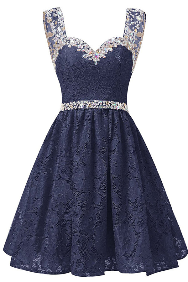 Ombreprom Homecoming Dress Gorgeous A Line Straps Knee Length Lace with Beading Ombreprom Homecoming Dress Gorgeous A Line Straps Knee Length Lace with Beading