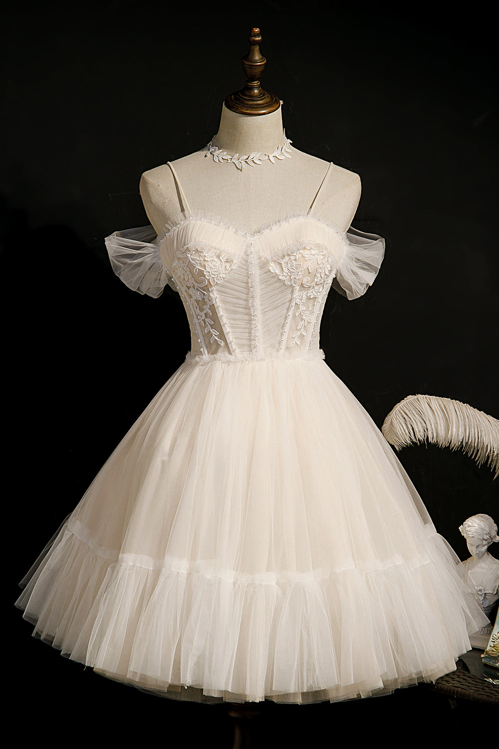Ombreprom Homecoming Dress Champagne Spaghetti Strap Tulle Short Ombreprom Homecoming Dress Champagne Spaghetti Strap Tulle Short