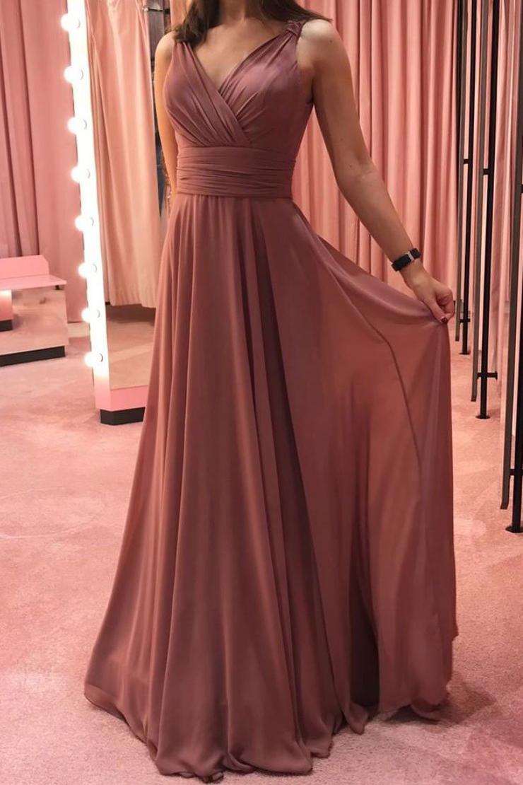 Simple Chiffon V Neck Long Prom Dresses Bridesmaid Dresses Simple Chiffon V Neck Long Prom Dresses Bridesmaid Dresses
