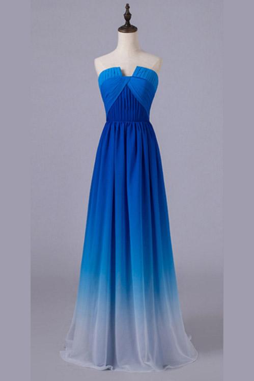 Simple Elegant Ombre Chiffon A-line Bridesmiad Dresses For Wedding Prom Gowns Simple Elegant Ombre Chiffon A-line Bridesmiad Dresses For Wedding Prom Gowns