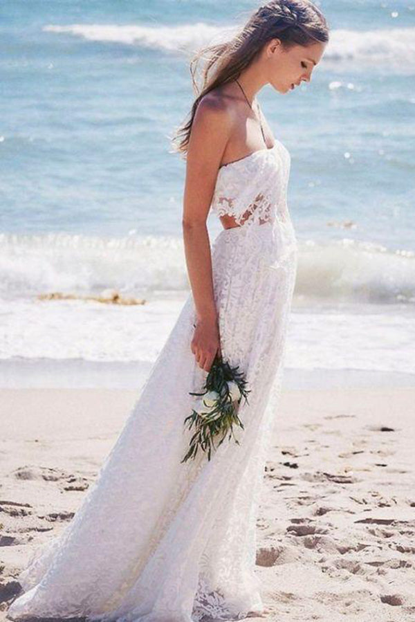 Ombreprom Wedding Dress Gorgeous Strapless Lace Floor Length Beach Boho Wedding Gown Ombreprom Wedding Dress Gorgeous Strapless Lace Floor Length Beach Boho Wedding Gown