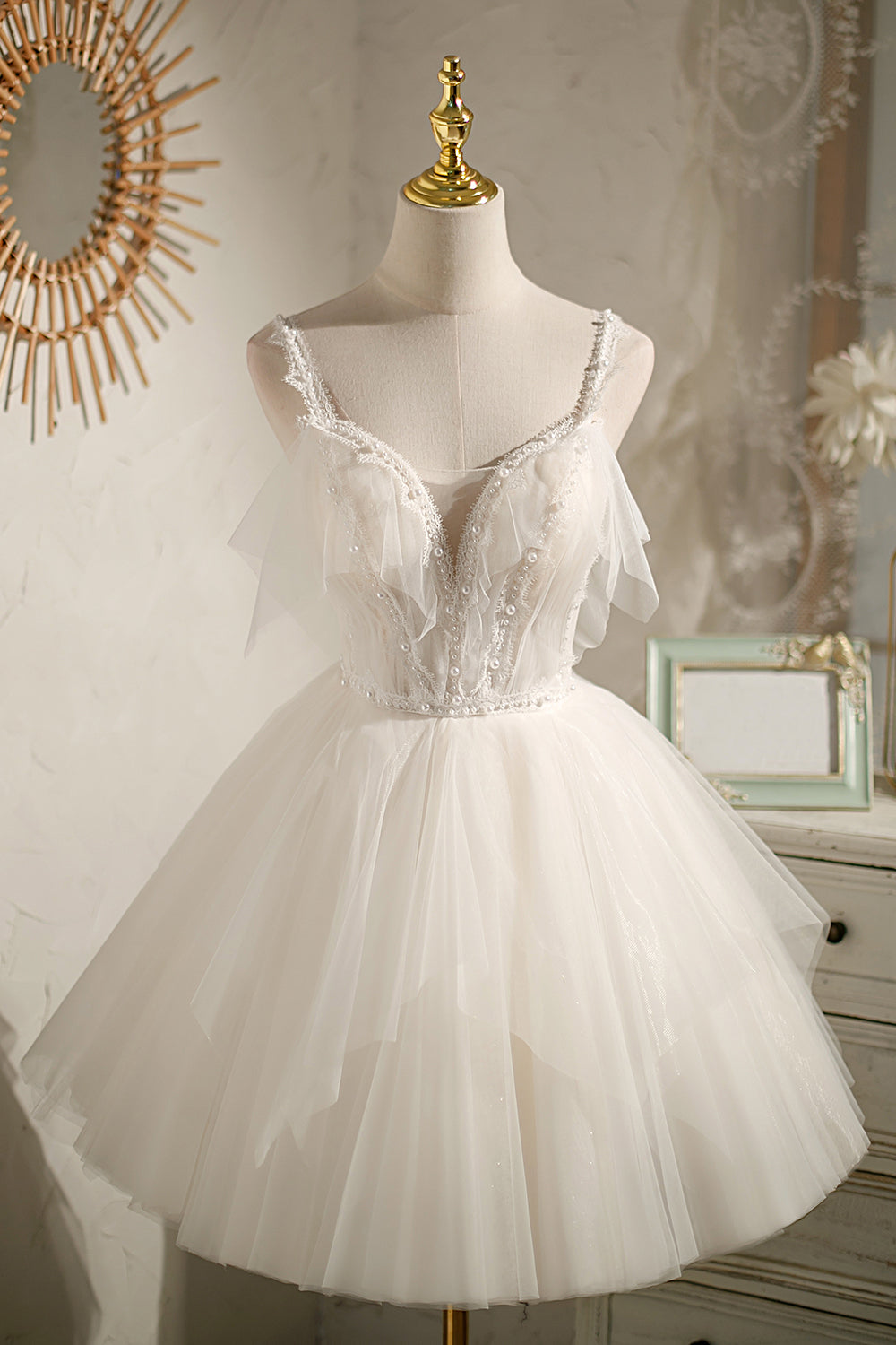 Ombreprom Homecoming Dress Ivory V Neck Spaghetti Straps Beading Short Prom Dress Ombreprom Homecoming Dress Ivory V Neck Spaghetti Straps Beading Short Prom Dress