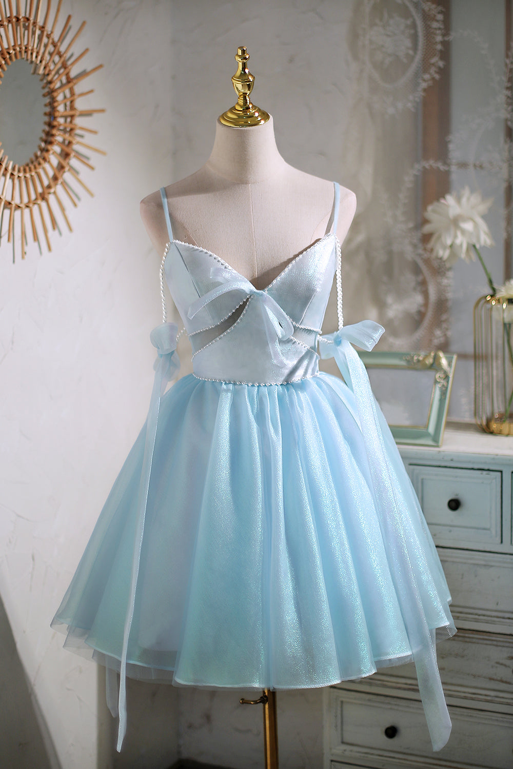 Ombreprom Homecoming Dress Sky Blue Beading Bowknot Princess Short Prom Dress Ombreprom Homecoming Dress Sky Blue Beading Bowknot Princess Short Prom Dress