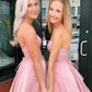 A-Line Sweetheart Pink Short Homecoming Dresses