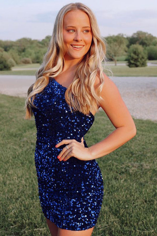 One Shoulder Sequin Short Homecoming Dresses One Shoulder Sequin Short Homecoming Dresses