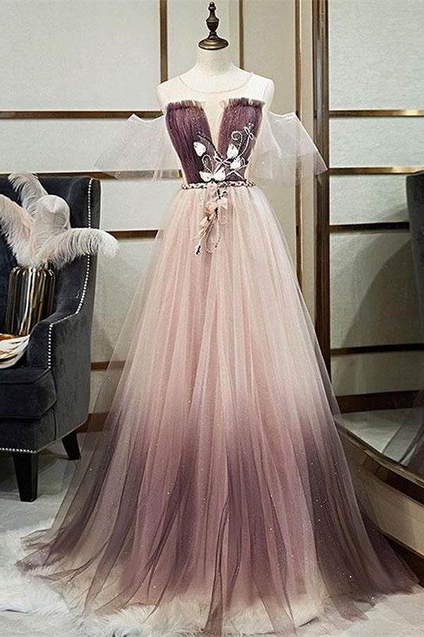 pink lace up back dress Light Pink Sleek Satin V-Neck Dress For Prom With Beading And Lace-Up
