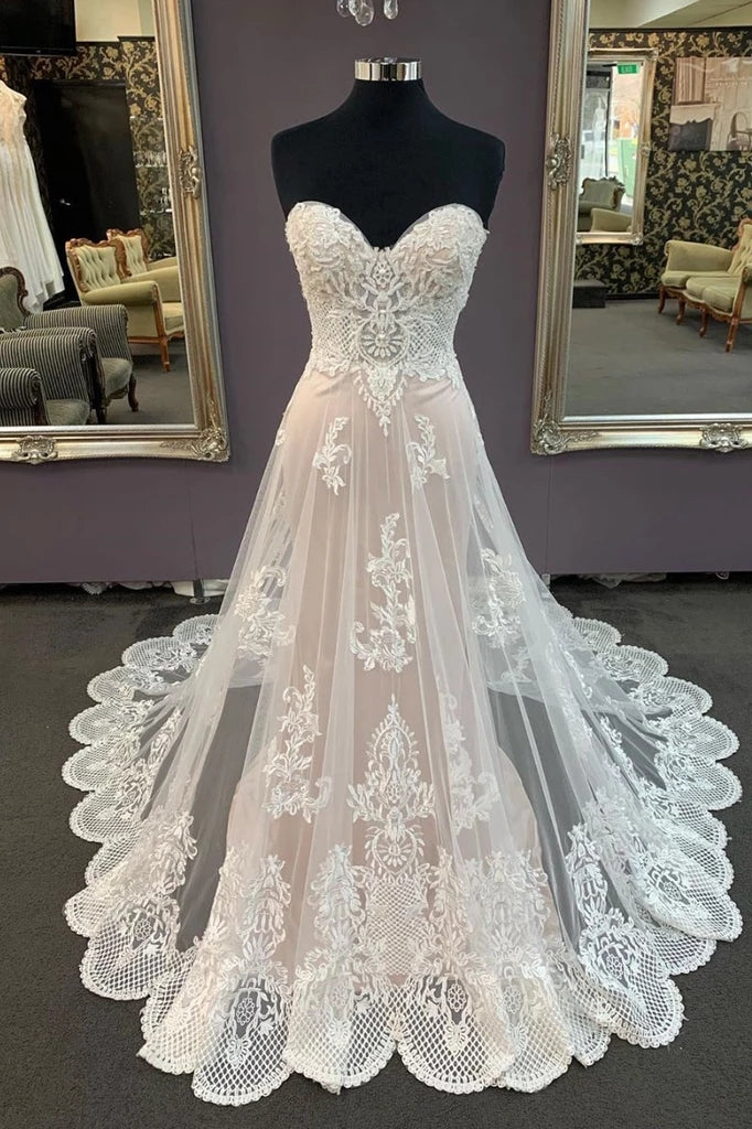 Modest Sweetheart Lace Long Wedding Dresses Beach Wedding Dresses Modest Sweetheart Lace Long Wedding Dresses Beach Wedding Dresses