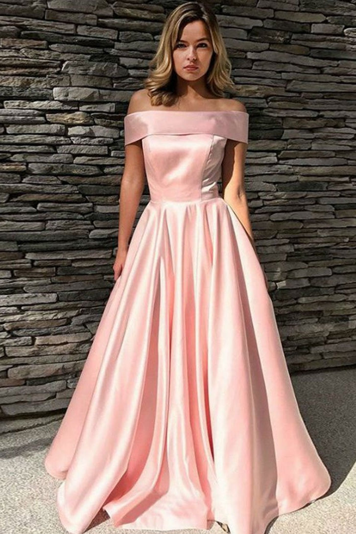 Off The Shoulder Long Pink Modest Prom Dresses for Teens Party Dresses Off The Shoulder Long Pink Modest Prom Dresses for Teens Party Dresses