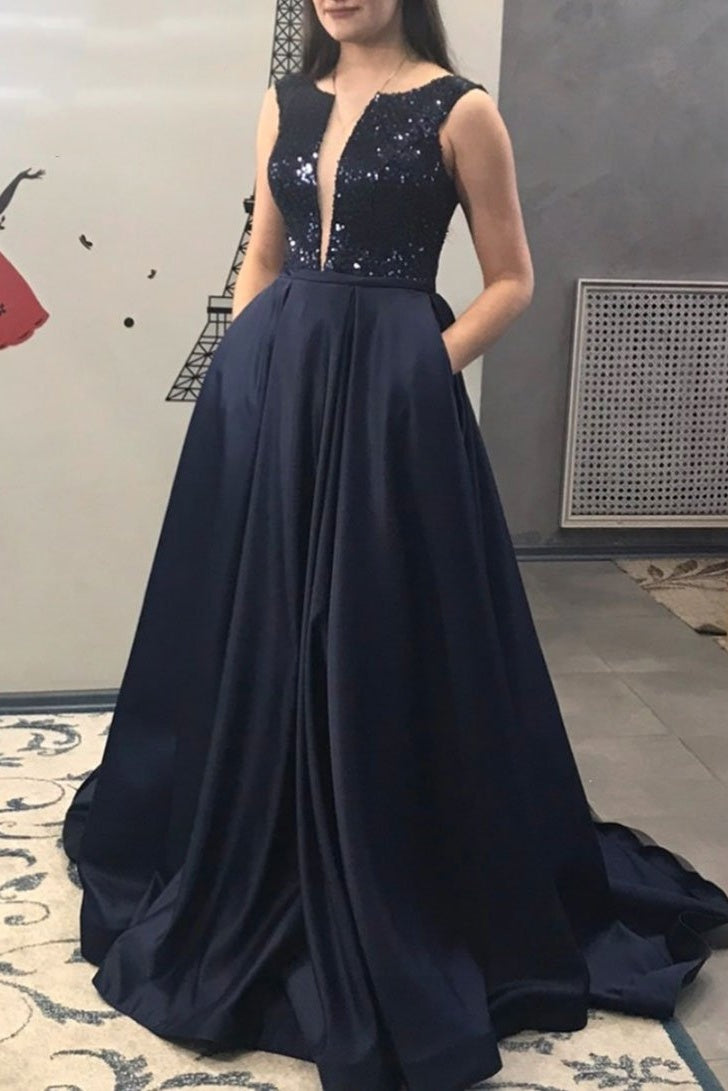 Formal A-line Long Elegant Prom Dresses With Pockets Fashion Dresses Formal A-line Long Elegant Prom Dresses With Pockets Fashion Dresses