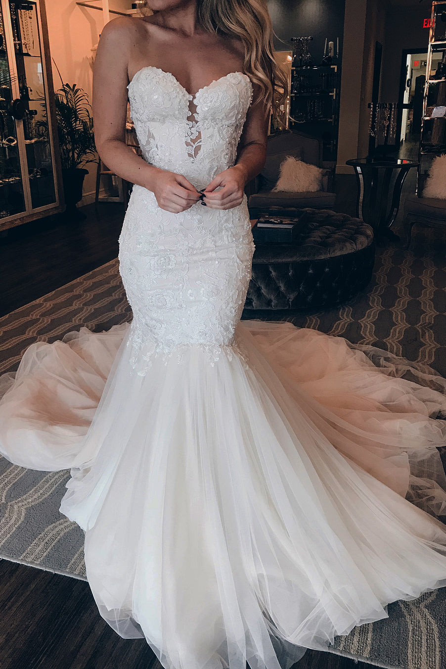 Gorgeous Strapless Lace Sweetheart Mermaid Wedding Dresses Gorgeous Strapless Lace Sweetheart Mermaid Wedding Dresses