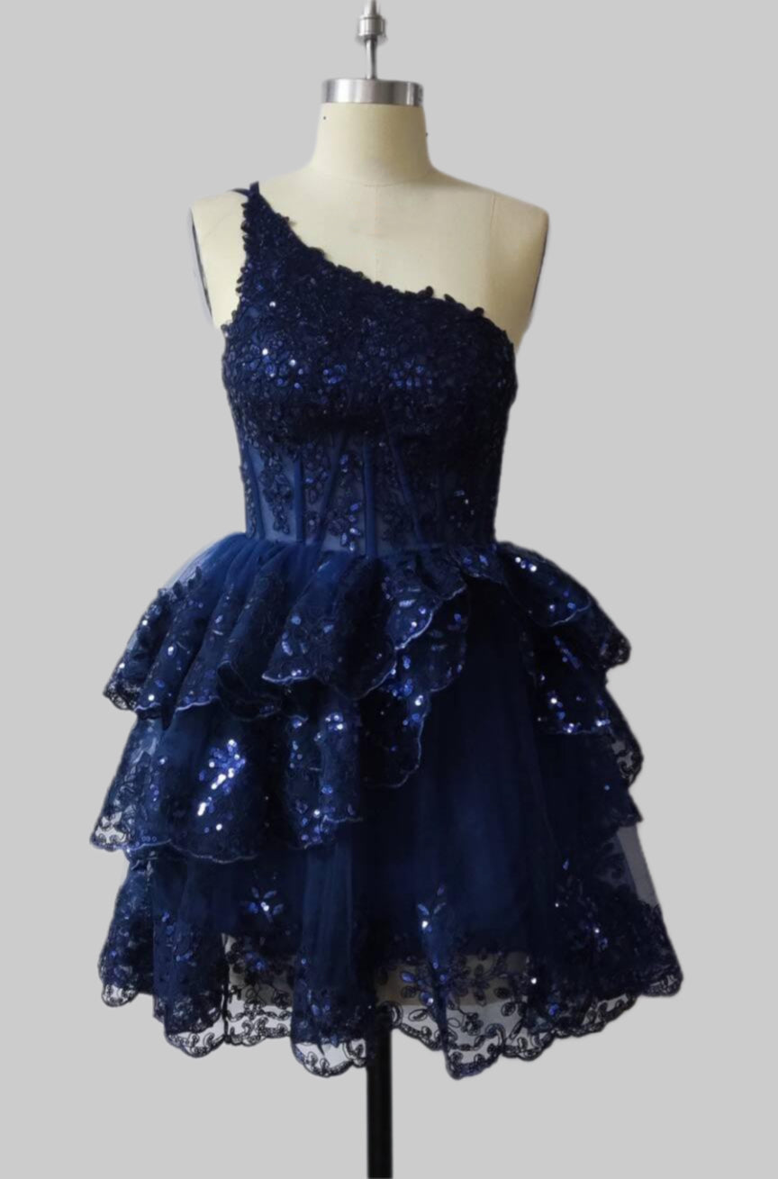 One Shoulder Homecoming Dress One Shoulder Navy Blue Tight Homecoming Dress Cocktail Dress One One Shoulder Homecoming Dress One Shoulder Navy Blue Tight Homecoming Dress Cocktail Dress One