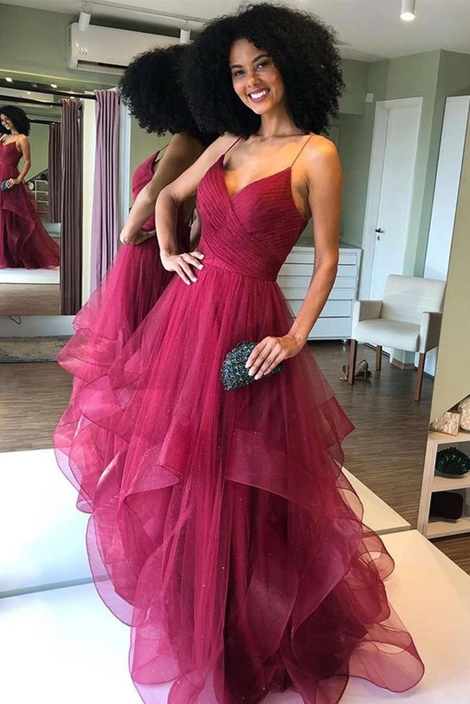 Burgundy Shiny V-Neck Backless Maroon Formal Evening Dresses Prom Dres Burgundy Shiny V-Neck Backless Maroon Formal Evening Dresses Prom Dres