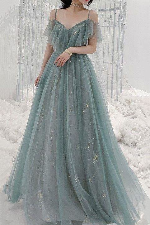 Spaghetti Straps Beautiful A Line Long Prom Dresses Evening Party Dresses Spaghetti Straps Beautiful A Line Long Prom Dresses Evening Party Dresses